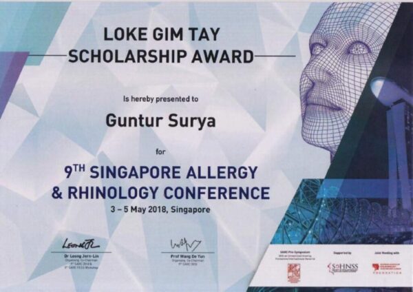 Loke Gim Tay Scholarship 5th SARC Singapore, 2018 Loke Gim Tay Scholarship 5th SARC Singapore, 2018